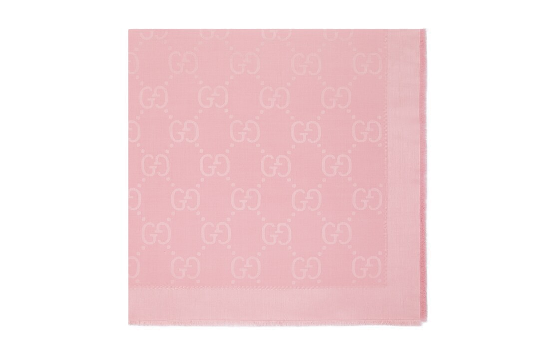 (Women) GUCCI  Pink Jacquard GG Fringe Trim Shawl 6636713GC435972 圖 3