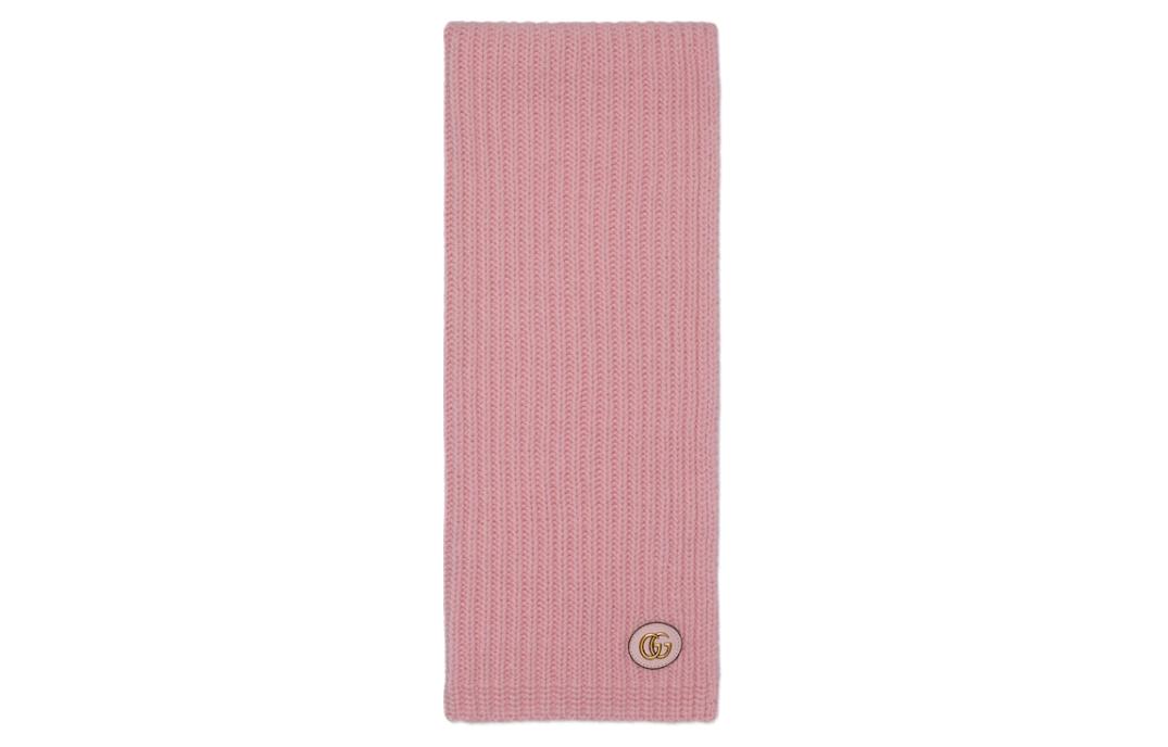 (Women) GUCCI  Pink Knit Scarf with Letter Logo. 7734263GB025800 圖 3