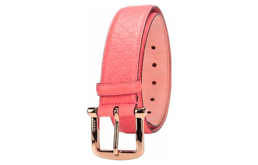 (Women) GUCCI  Pink Leather Belt with Signature Print and Pin Buckle, 4cm Wide. 281548BMJ1G5806 圖 2