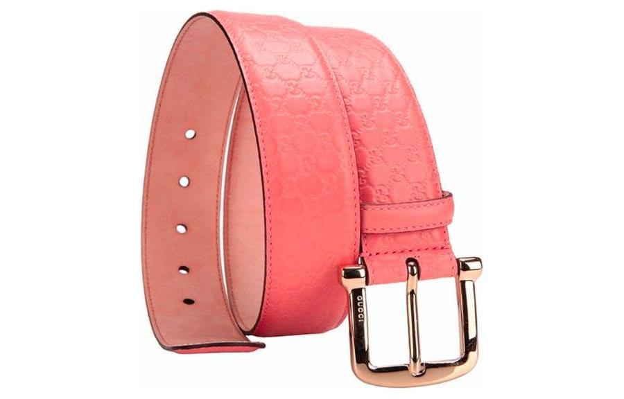 (Women) GUCCI  Pink Leather Belt with Signature Print and Pin Buckle, 4cm Wide. 281548BMJ1G5806 圖 3