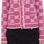 Sizing (Women) GUCCI Pink Logo Pattern Knit Button Crewneck Sweater. 713300-XKCNA-5820