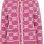 Cheap (Women) GUCCI Pink Logo Pattern Knit Button Crewneck Sweater. 713300-XKCNA-5820
