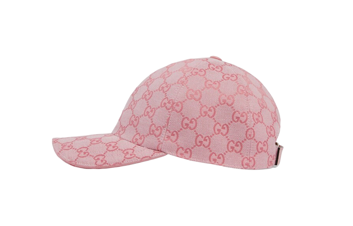 Shop (W) 구찌 핑크 벨크로 스트랩 야구 모자. 748475-4HG62-5872