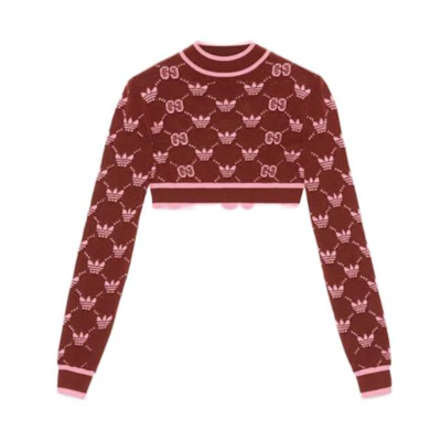 (Women) GUCCI Red Crewneck Long Sleeve Knit Sweater 693829XKCVF6232
