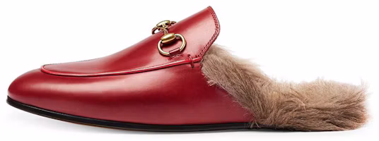 Buy GUCCI 古驰 漆皮 時尚毛毛平底鞋 女款 紅色