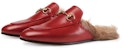 (W) Loafer Kulit Gucci Merah Berbulu Lembut 426361-DKHH0-6479