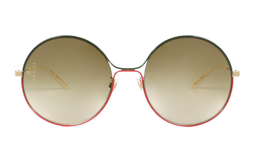 (Women) GUCCI  Retro Round Metal Sunglasses with Brown Lens GG0395S-003 圖 3