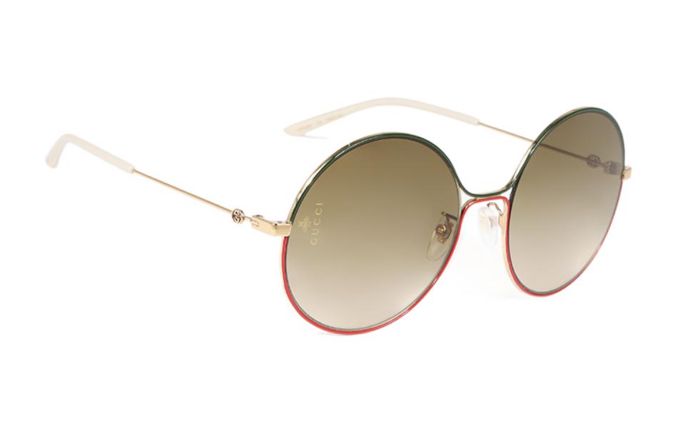 (Women) GUCCI  Retro Round Metal Sunglasses with Brown Lens GG0395S-003 圖 4