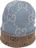 Order (W) GUCCI 雙面GG針織海軍藍毛帽 保暖時尚帽子 716585-3GAJY-4165