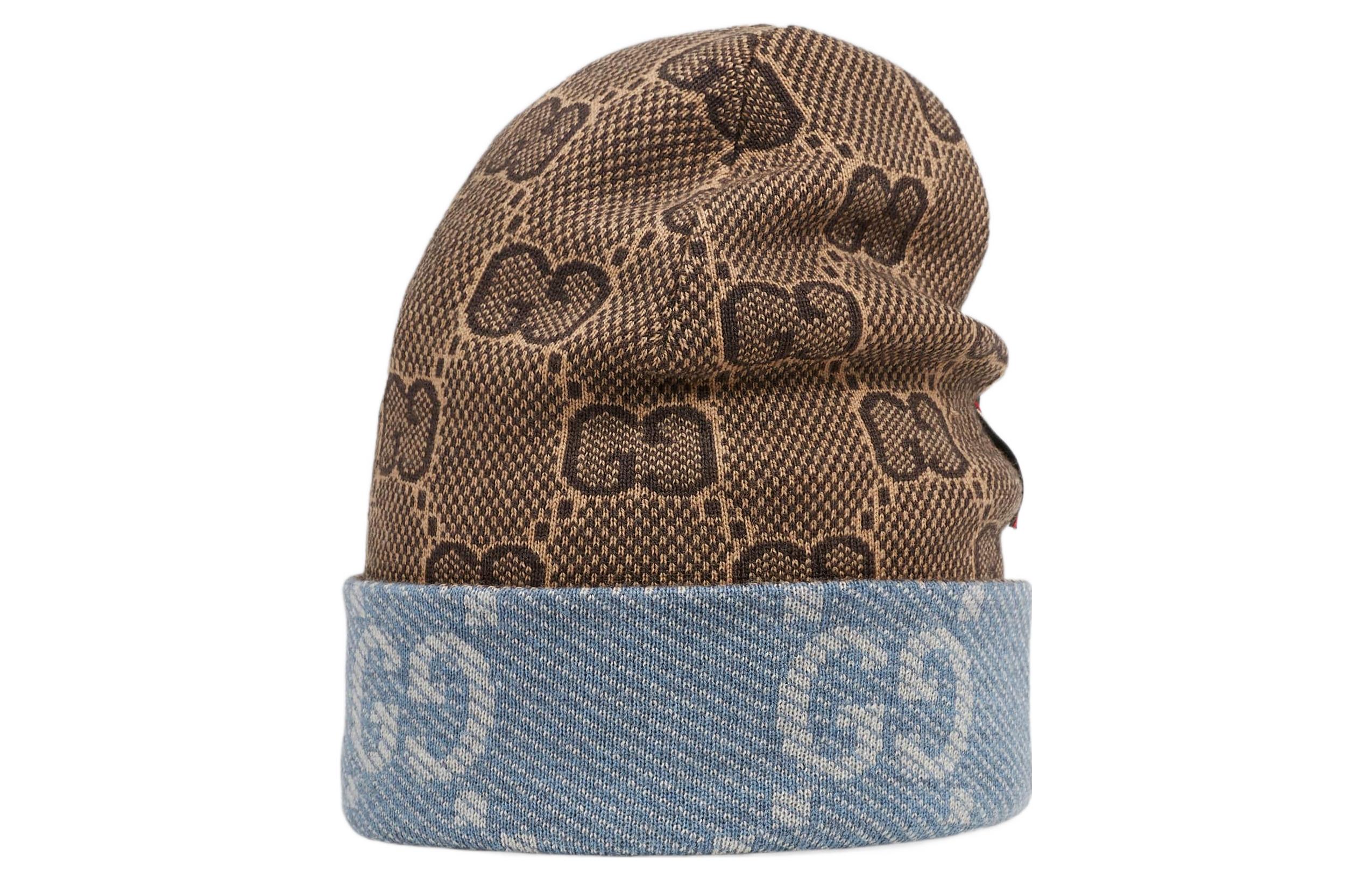 Purchase (Women) GUCCI  Reversible GG Knit Beanie Navy Blue Warm Hat. 716585-3GAJY-4165