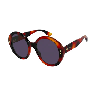 (Women) GUCCI Round Acetate Brown Sunglasses Fashion Design GG1081S-002