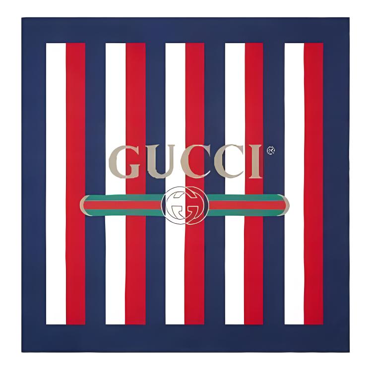 (Women) GUCCI  Silk Scarf Blue White GG Pattern 528935-3G001-9268