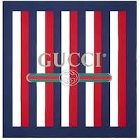 (Women) GUCCI Silk Scarf Blue White GG Pattern 528935-3G001-9268 (Women) GUCCI Silk Scarf Blue White GG Pattern 528935-3G001-9268