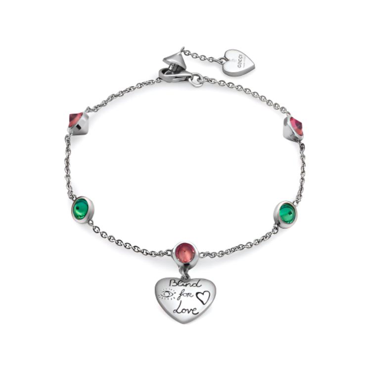 (Women) GUCCI  Silver Heart Pendant Bracelet Pure Silver 502150J2874852218