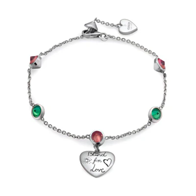 (Women) GUCCI Silver Heart Pendant Bracelet Pure Silver 502150J2874852218