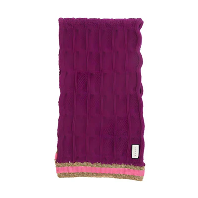 (Women) GUCCI Soft Wool Knit Scarf - Purple 544777-3GB75-5572