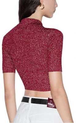(W) GUCCI Baju Polo Lengan Pendek Rajut Warna Ungu Merah 782111-XKDWD-5840 Purchase (W) GUCCI Baju Polo Lengan Pendek Rajut Warna Ungu Merah 782111-XKDWD-5840