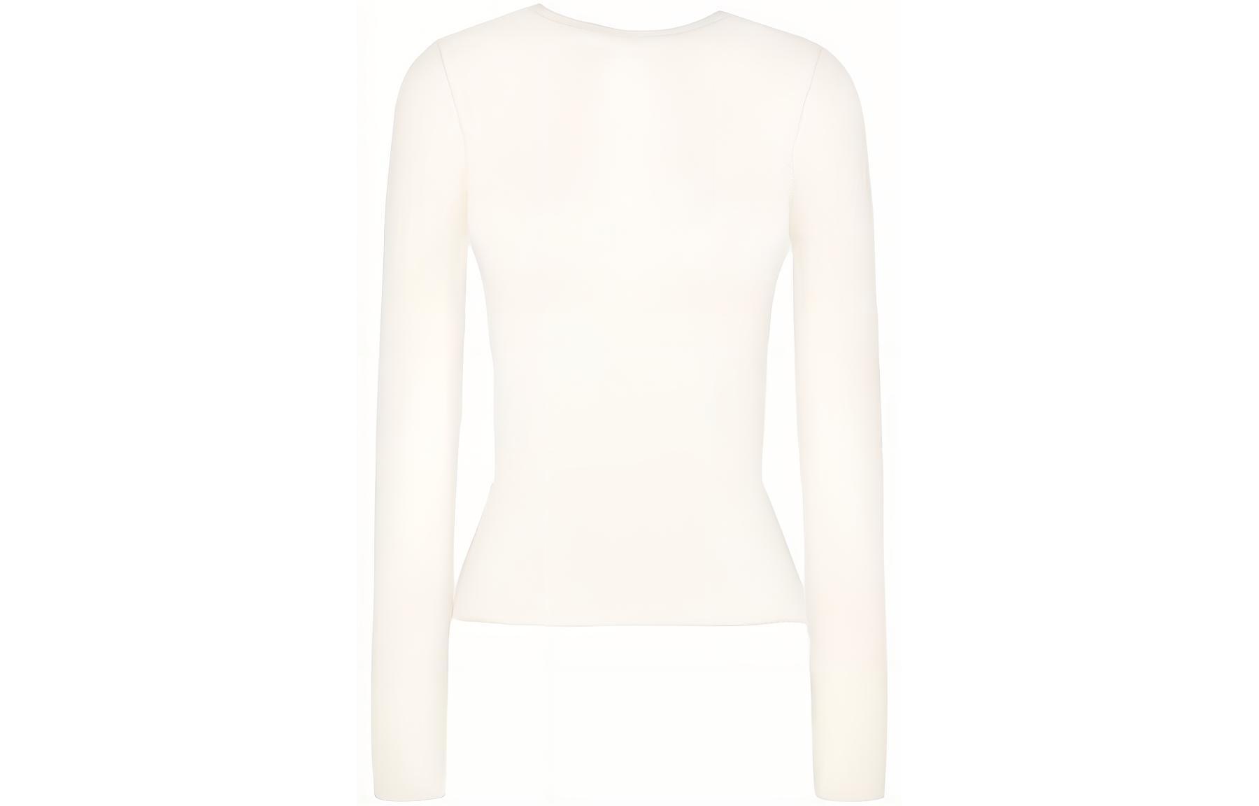 Lookbook (Women) GUCCI  Solid Color Single-Breasted White Long Sleeve Sweater 766172-XKDJX-9200
