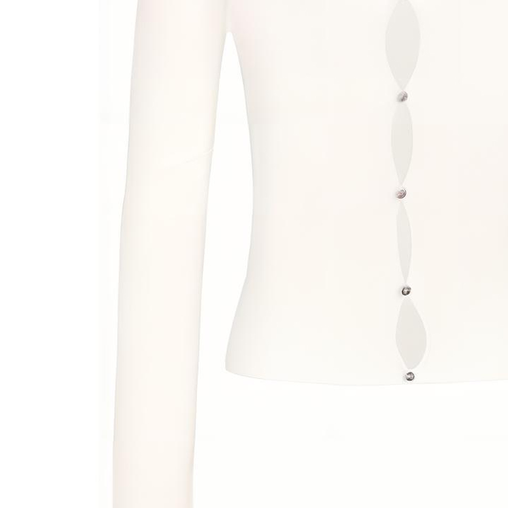 Details for (Women) GUCCI  Solid Color Single-Breasted White Long Sleeve Sweater 766172-XKDJX-9200