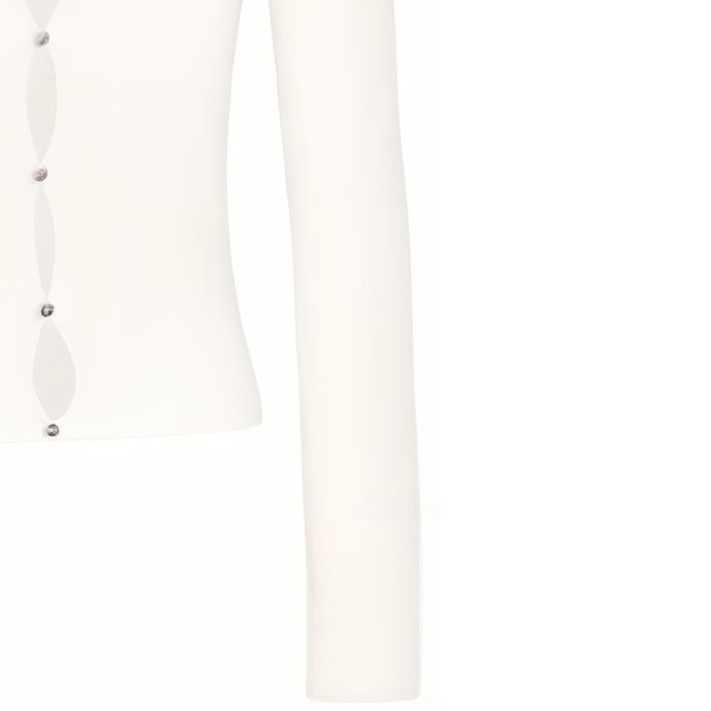 Sizing (Women) GUCCI  Solid Color Single-Breasted White Long Sleeve Sweater 766172-XKDJX-9200