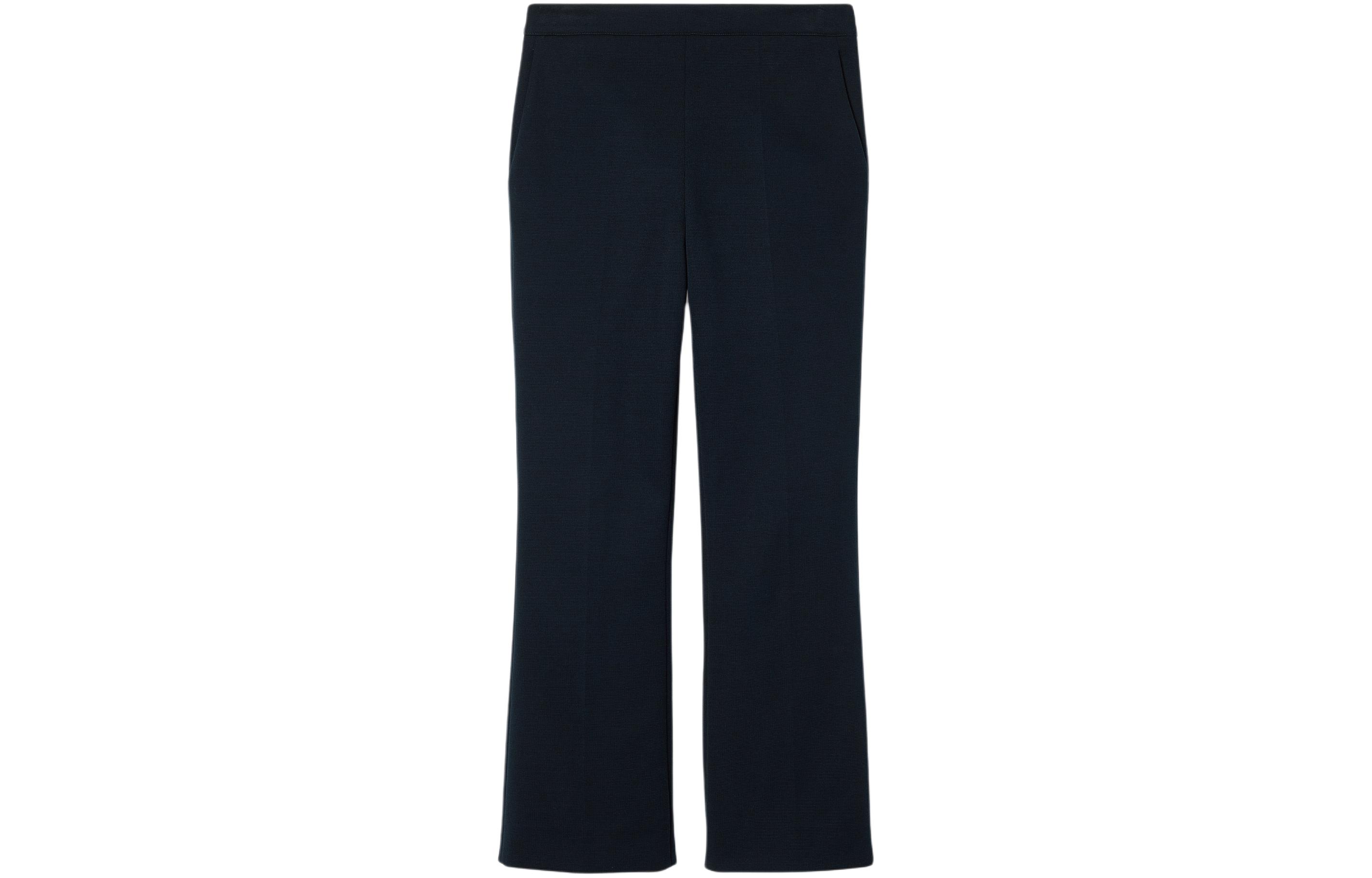 (Women) GUCCI  Solid Mid-Rise Flared Casual Pants Dark Blue. 784934-ZAM6R-4433