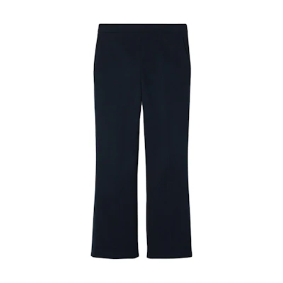 (Women) GUCCI Solid Mid-Rise Flared Casual Pants Dark Blue. 784934-ZAM6R-4433