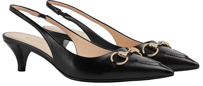 (W) (女性用) グッチ「春夏コレクション ホースビット スリングバック コーンヒール ブラック」782407DMBT0-1000 782407DMBT0-1000 Lookbook (W) (女性用) グッチ「春夏コレクション ホースビット スリングバック コーンヒール ブラック」782407DMBT0-1000 782407DMBT0-1000