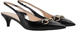 Lookbook (W) Gucci 'Koleksi Musim Bunga Musim Panas Horsebit Slingback Tumit Cone Hitam' 782407DMBT0-1000