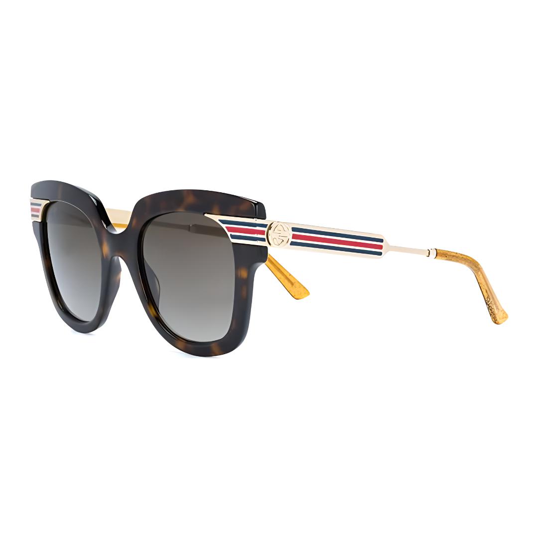 (Women) GUCCI  Square Acetate Sunglasses Tortoiseshell Frame with Logo. 6493074
