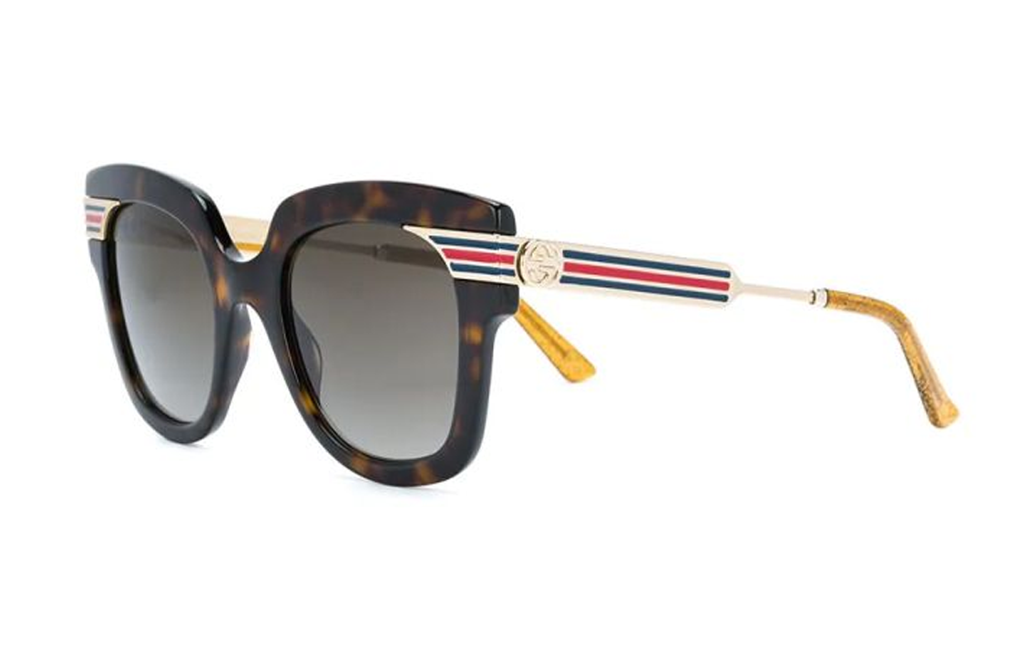 (Women) GUCCI  Square Acetate Sunglasses Tortoiseshell Frame with Logo. 6493074 圖 2