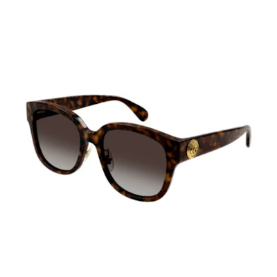 (Women) GUCCI Square Acetate Sunglasses with Logo Temples in Tortoiseshell. 25236378