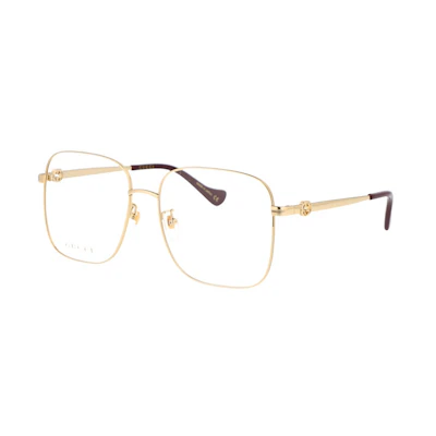(Women) GUCCI Square Optical Eyeglasses with Logo Detail - Red Brown. GG1092OA-002