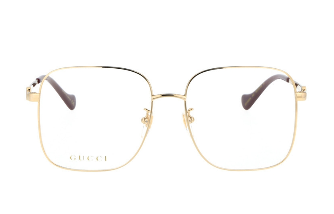 (Women) GUCCI  Square Optical Eyeglasses with Logo Detail - Red Brown. GG1092OA-002 圖 3