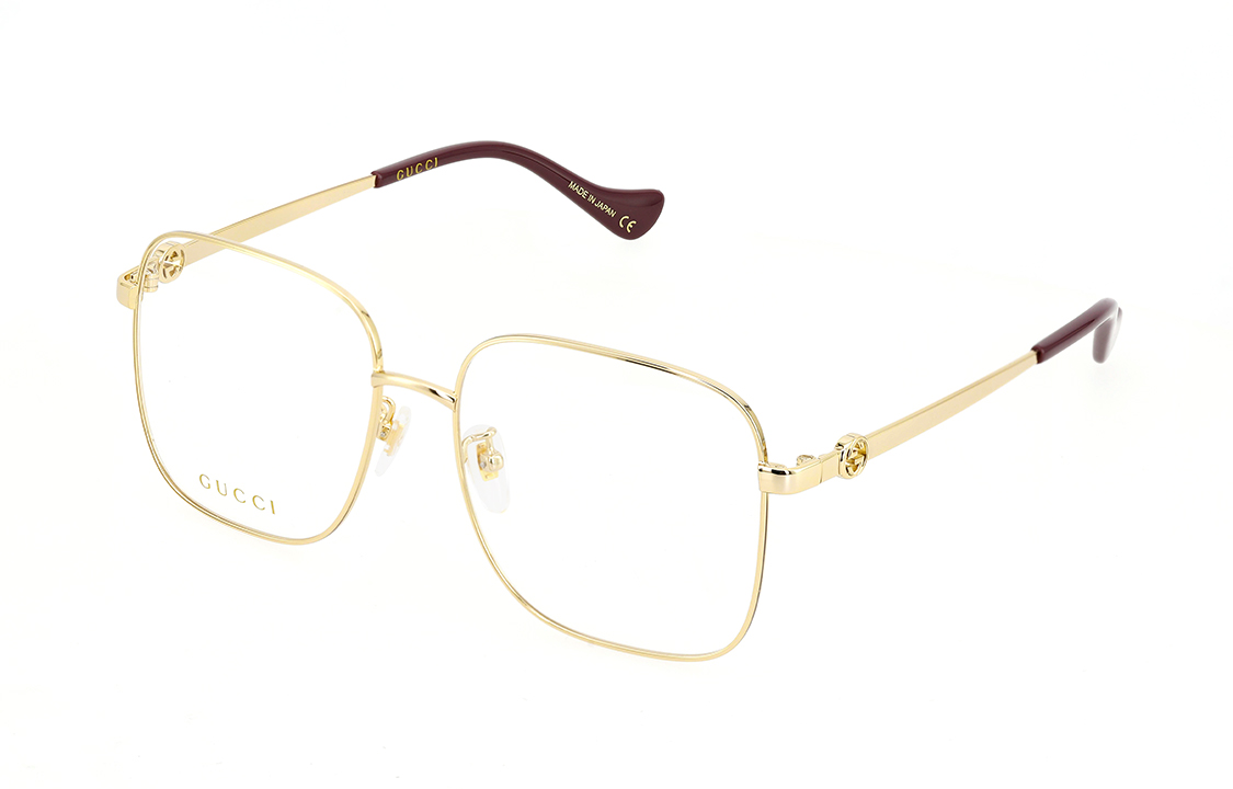 (Women) GUCCI  Square Optical Eyeglasses with Logo Detail - Red Brown. GG1092OA-002 圖 4