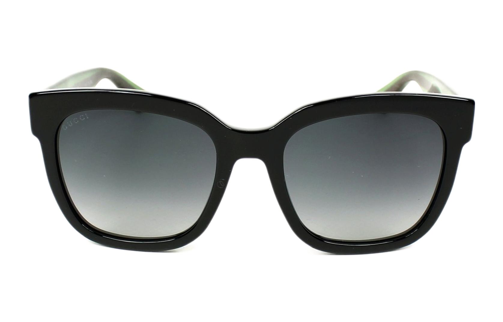 (Women) GUCCI  Square Sunglasses Black/Green/Red Acetate Frame Fashion Shades GG0034SN-002 圖 3