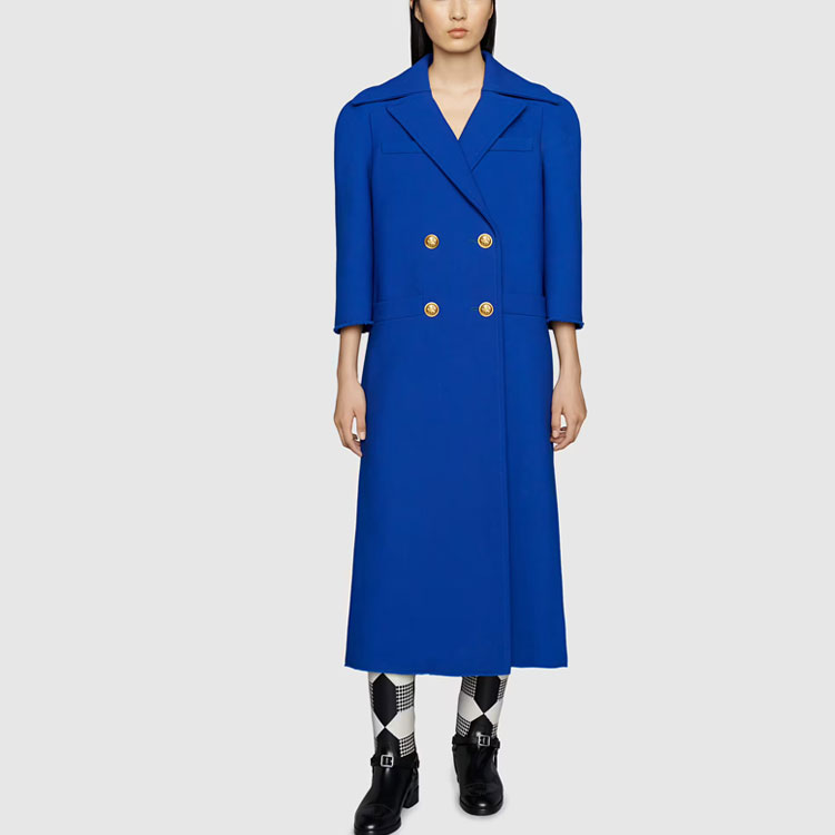 Lookbook (W) GUCCI 2022春夏皇家藍雙排扣長版大衣 669523-ZHW10-4096