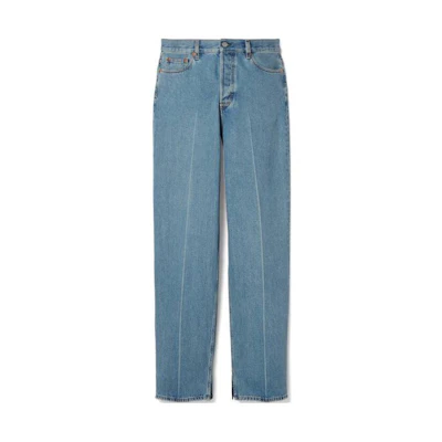 (Women) GUCCI Straight-Leg Blue Jeans with Solid Color and Zipper Pocket. 786815-XDCXM-4011