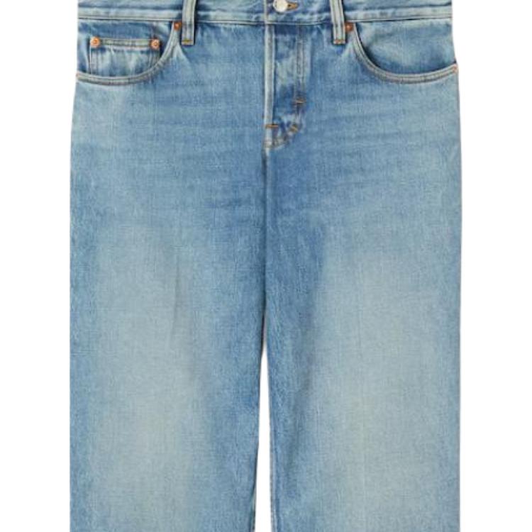 Lookbook (W) GUCCI Seluar Jeans Straight-Leg Cotton Lima-Poket Biru Muda 812233-XDC7S-4009