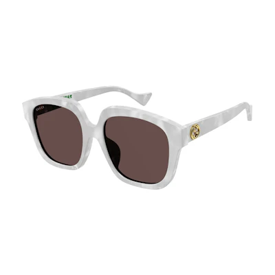 (Women) GUCCI Stylish White Square Sunglasses with Minimalist Acetate Frame. GG1376SA001