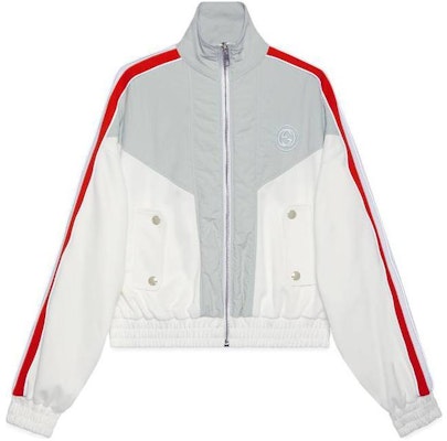 (Women) GUCCI Technical Jersey Zip Sweatshirt White Colorblock Jacket. 766956-XJF6G-9267 Order (Women) GUCCI Technical Jersey Zip Sweatshirt White Colorblock Jacket. 766956-XJF6G-9267