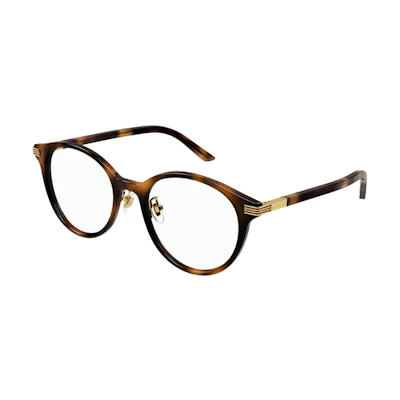 (Women) GUCCI Tortoiseshell Irregular Acetate Optical Glasses with Logo. GG1454OK002