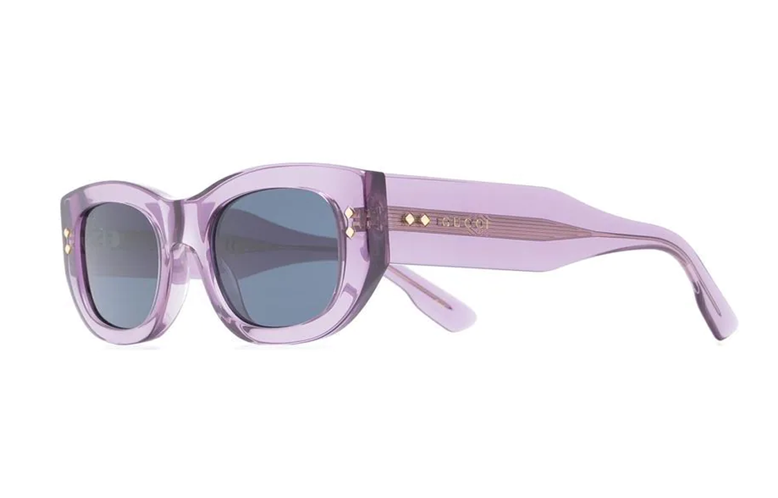 (Women) GUCCI  Trendy Rectangular Acetate Sunglasses in Purple. GG1215S003 圖 2