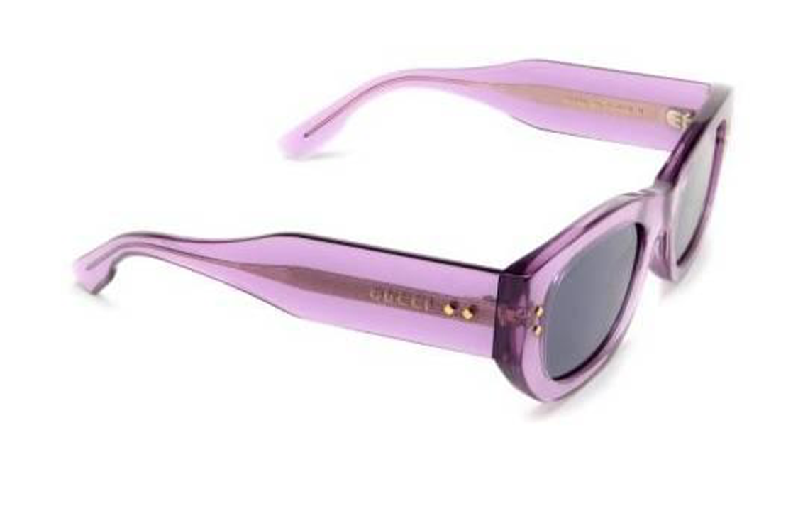 (Women) GUCCI  Trendy Rectangular Acetate Sunglasses in Purple. GG1215S003 圖 5
