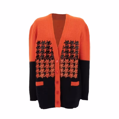(Women) GUCCI V-Neck Button-Up Knit Cardigan Orange 810221998