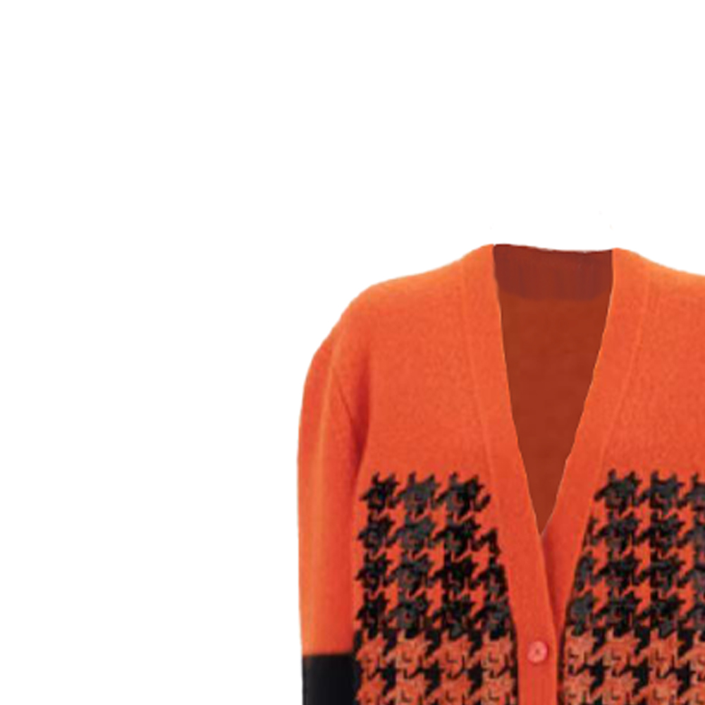 Shop (W) GUCCI V领纽扣针织开衫橙色 810221998