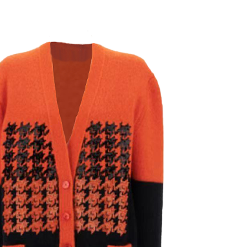 Sizing (W) GUCCI V领纽扣针织开衫橙色 810221998