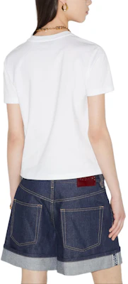 (W) GUCCI Camiseta Blanca Cuello Redondo con Logo y Mariposa Impresa 787299-XJGS9-9280 Purchase (W) GUCCI Camiseta Blanca Cuello Redondo con Logo y Mariposa Impresa 787299-XJGS9-9280