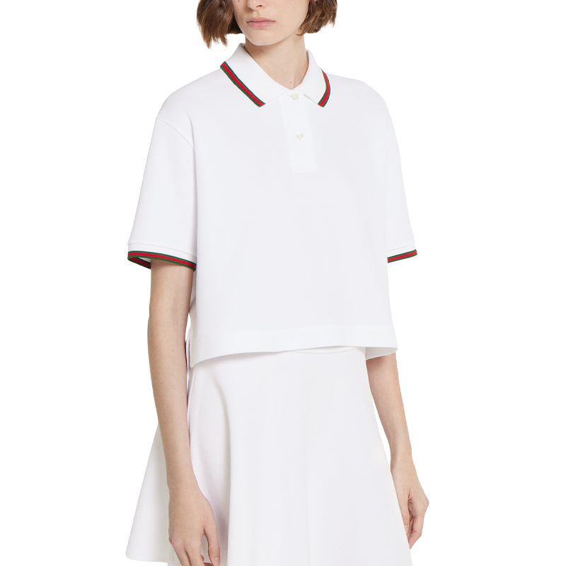 (Women) GUCCI  White Cotton Polka Dot Polo Shirt. 828203-XJHF8-9692 圖 3