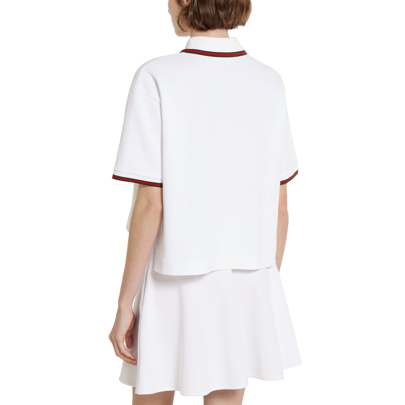 (Women) GUCCI  White Cotton Polka Dot Polo Shirt. 828203-XJHF8-9692 圖 4