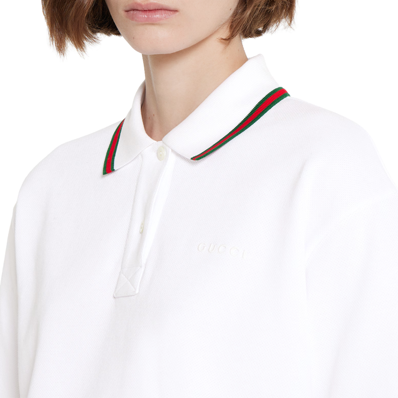(Women) GUCCI  White Cotton Polka Dot Polo Shirt. 828203-XJHF8-9692 圖 5